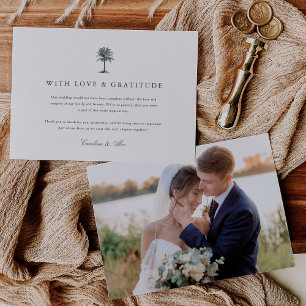 Havana Palm   Vintages Palmenbaum Hochzeitssemble  Dankeskarte