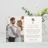 Havana Palm | Vintages Palmenbaum Hochzeitssemble Dankeskarte (Stehend Vorderseite)