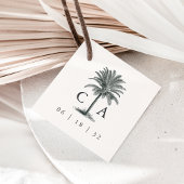 Havana Palm Wedding Monogram & Date Geschenkanhänger