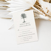 Havana Palm Wedding RSVP Card mit Speisekarte