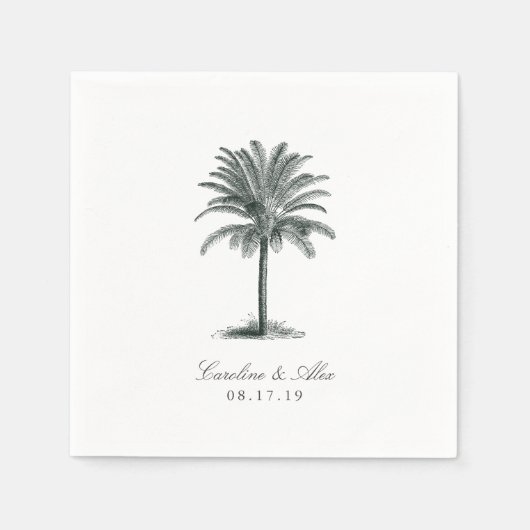 Havana Palm Wedding Serviette (Vorderseite)