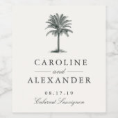 Havana Palm Wedding Weinetikett (Einzelnes Label)