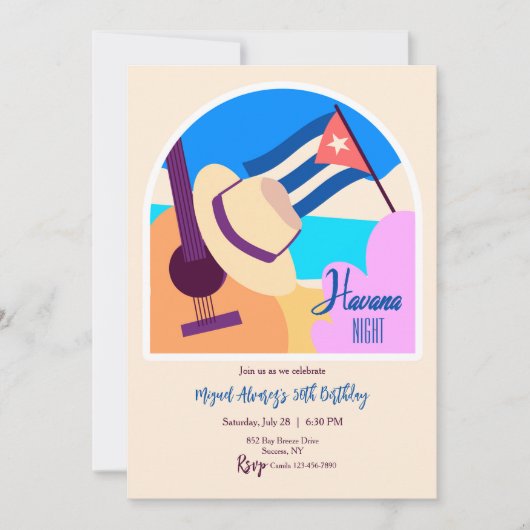 Havana Party Einladung (Vorderseite)