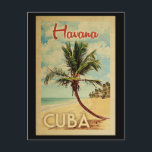 Havana Postcard Palm Tree Vintage Postkarte<br><div class="desc">Ein einzigartiges Retro Mitte des Jahrhunderts moderne Havanna Kuba Kunst Print in Vintage Reise Poster Stil. Es verfügt über eine geschwungene Palme am Sandstrand mit Ozean unter einem blauen bewölkten Himmel.</div>