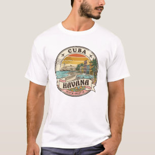 Havana Retro 70er Jahre Vintage-Reisestempel Kuba T-Shirt