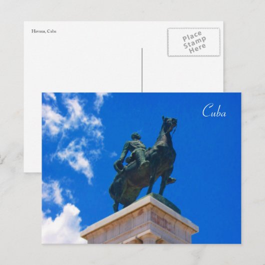 Havana-Statue Postkarte (Vorne/Hinten)