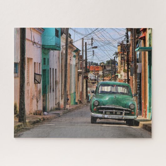 Havana Street Oldtimer Car Kuba Reisefotografie Puzzle (Horizontal)