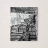 Havana Street Oldtimer Car Kuba Reisen Schwarz-wei Puzzle (Vertikal)