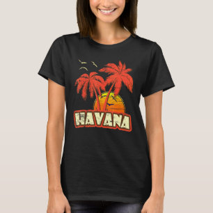 Havana Summer Palm Trees 80er Beach Sunset T-Shirt