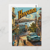 Havana Vintage Car Postkarte (Vorne/Hinten)