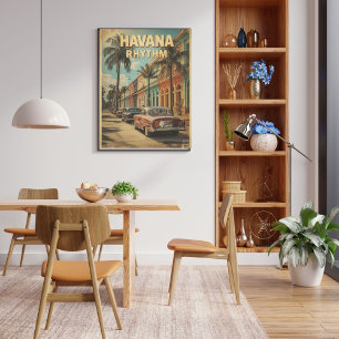 Havana Vintage Travel Farbiger kubanischer Retro Poster