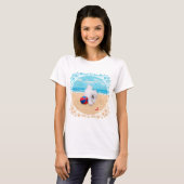Havanese am Strand T-Shirt (Vorne ganz)