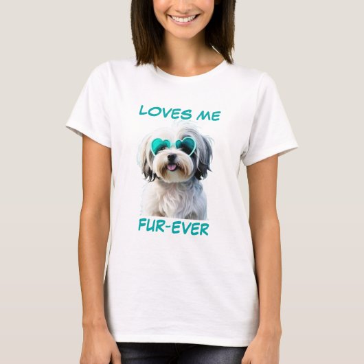Havanese Aquamarin Minze Herz Herz Herz-Shaped Son T-Shirt (Vorderseite)