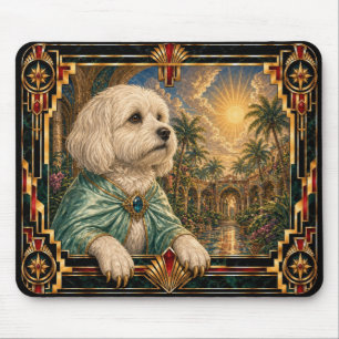 Havanese, Art Deco Hund Mousepad