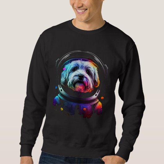 Havanese Astronaut Dog in Outer Space  Cosmic Grap Sweatshirt (Vorderseite)