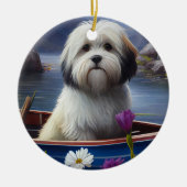 Havanese auf dem Paddle: Ein Landschaftliches Aben Keramik Ornament (Vorne)