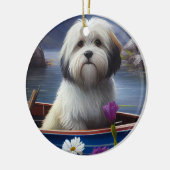 Havanese auf dem Paddle: Ein Landschaftliches Aben Keramik Ornament (Links)