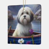 Havanese auf dem Paddle: Ein Landschaftliches Aben Keramikornament (Links)