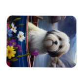 Havanese auf dem Paddle: Ein Landschaftliches Aben Magnet (Horizontal)