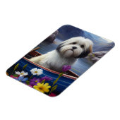 Havanese auf dem Paddle: Ein Landschaftliches Aben Magnet (Linke Seite)