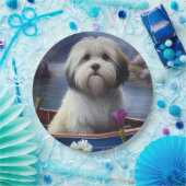 Havanese auf dem Paddle: Ein Landschaftliches Aben Pappteller (Party)