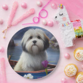 Havanese auf dem Paddle: Ein Landschaftliches Aben Pappteller (Party)