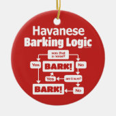 Havanese Barking Logic Keramik Ornament (Vorne)