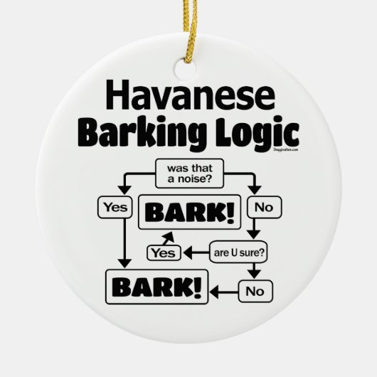 Havanese Barking Logic Keramik Ornament (Vorne)