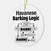 Havanese Barking Logic Keramik Ornament (Links)