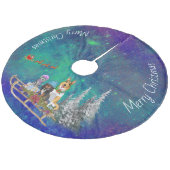 Havanese, Black and Tan Cavalier und Smooth Collie Fleece Weihnachtsbaumdecke (Schrägansicht)