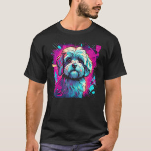Havanese Bolonka Shih Tzu Lhasa Apso Dog 80er Retr T-Shirt