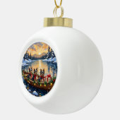 Havanese Christmas Boat Holiday Keramik Kugel-Ornament (Rechts)