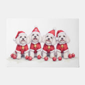 Havanese Christmas Dress Santa Hat Fußmatte (Vorderseite)