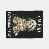 Havanese Christmas I'm Fine Everything Is Fine  Fleecedecke (Vorderseite (Horizontal))
