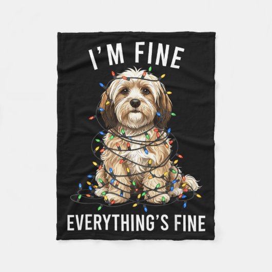Havanese Christmas I'm Fine Everything Is Fine Fleecedecke (Vorderseite)