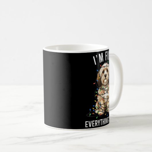 Havanese Christmas I'm Fine Everything Is Fine Kaffeetasse (VorderseiteRechts)