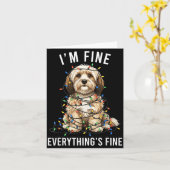 Havanese Christmas I'm Fine Everything Is Fine Karte (Gelbe Blume)