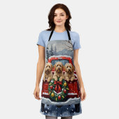 Havanese Christmas Red Truck Holiday Schürze (Getragen)