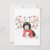 Havanese Christmas Rentier Hund Premium RSVP Karte (Rückseite)