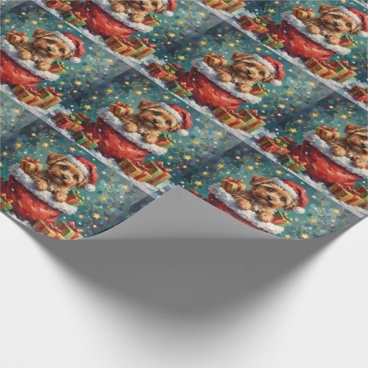 Havanese Christmas Santa Bag Adventure Geschenkpapier (Ecke)