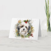 Havanese Christmas Wreath Festivals Karte (Vorderseite)