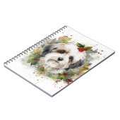 Havanese Christmas Wreath Festivals Notizblock (Linke Seite)
