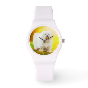 Havanese Dog Bichon Portraitmalerei Armbanduhr