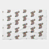 Havanese Dog Breed Geo Silhouette Kariert Geschirrtuch (Horizontal)