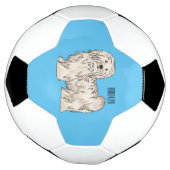 Havanese dog cartoon illustration fußball (Gedreht)