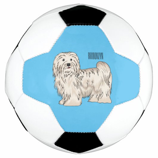 Havanese dog cartoon illustration fußball (Vorderseite)