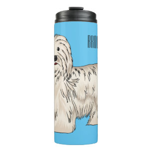 Havanese dog cartoon illustration thermosbecher