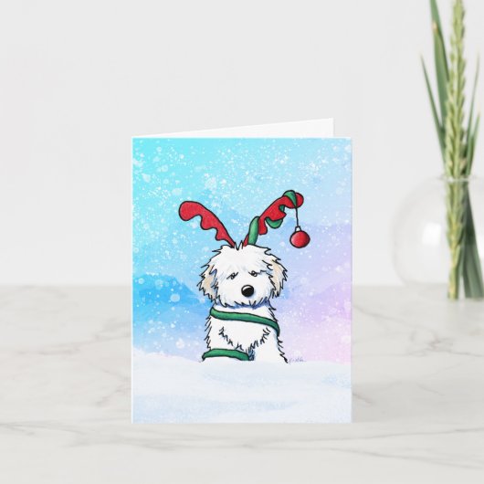 Havanese Dog Christmas Card Feiertagskarte (Vorderseite)