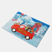 Havanese Dog Christmas Delivery LKW Schnee Fußmatte (Schrägansicht)