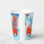 Havanese Dog Christmas Delivery LKW Schnee Pappbecher (Rechts)